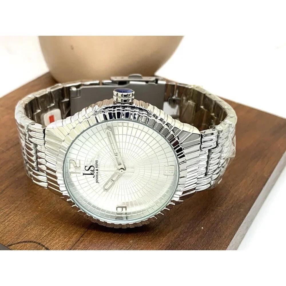 Joshua & Sons Men's Watch JS99SS Quartz Silver Stainless Steel 44mm